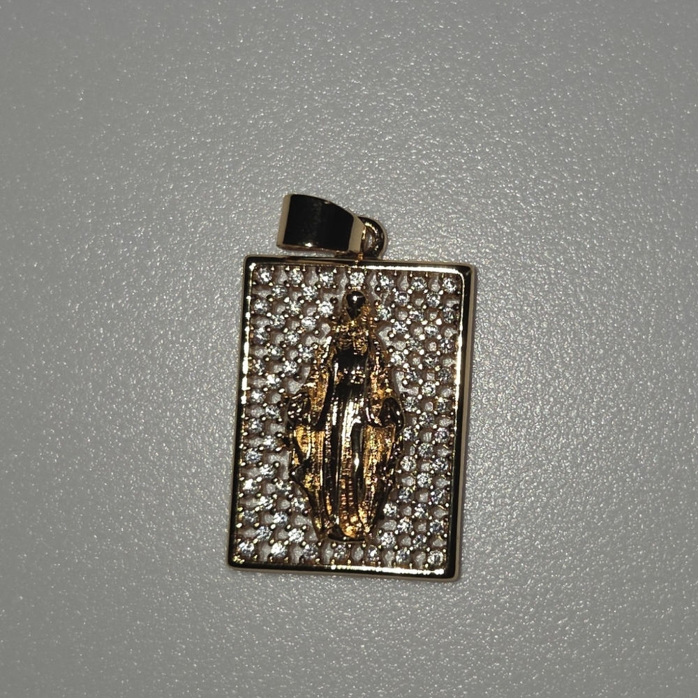 Gold and Silver Rectangular Pendant